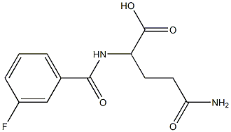 4-carbamoyl-2-[(3-fluorophenyl)formamido]butanoic acid Struktur