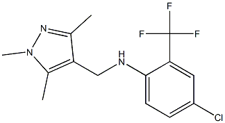 4-chloro-2-(trifluoromethyl)-N-[(1,3,5-trimethyl-1H-pyrazol-4-yl)methyl]aniline Struktur