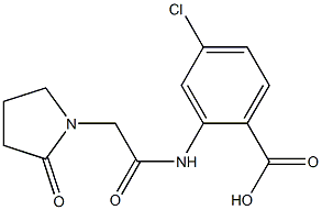 4-chloro-2-[2-(2-oxopyrrolidin-1-yl)acetamido]benzoic acid Struktur