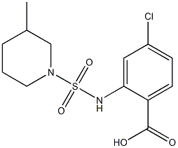 4-chloro-2-{[(3-methylpiperidine-1-)sulfonyl]amino}benzoic acid Struktur