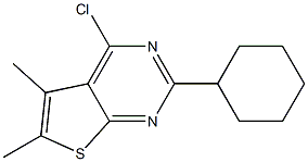 4-chloro-2-cyclohexyl-5,6-dimethylthieno[2,3-d]pyrimidine Struktur