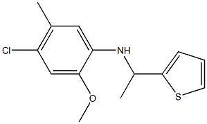 4-chloro-2-methoxy-5-methyl-N-[1-(thiophen-2-yl)ethyl]aniline Struktur