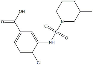 4-chloro-3-{[(3-methylpiperidine-1-)sulfonyl]amino}benzoic acid Struktur