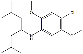 4-chloro-N-(2,6-dimethylheptan-4-yl)-2,5-dimethoxyaniline Struktur