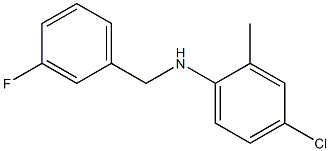 4-chloro-N-[(3-fluorophenyl)methyl]-2-methylaniline Struktur