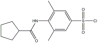 4-cyclopentaneamido-3,5-dimethylbenzene-1-sulfonyl chloride Struktur