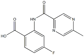 4-fluoro-2-{[(5-methylpyrazin-2-yl)carbonyl]amino}benzoic acid Struktur