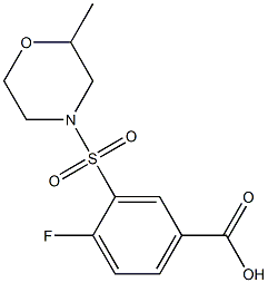 4-fluoro-3-[(2-methylmorpholine-4-)sulfonyl]benzoic acid Struktur