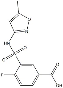 4-fluoro-3-[(5-methyl-1,2-oxazol-3-yl)sulfamoyl]benzoic acid Struktur