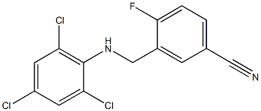 4-fluoro-3-{[(2,4,6-trichlorophenyl)amino]methyl}benzonitrile Struktur