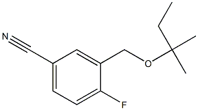 4-fluoro-3-{[(2-methylbutan-2-yl)oxy]methyl}benzonitrile Struktur