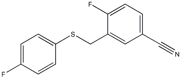 4-fluoro-3-{[(4-fluorophenyl)sulfanyl]methyl}benzonitrile Struktur