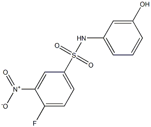 4-fluoro-N-(3-hydroxyphenyl)-3-nitrobenzene-1-sulfonamide Struktur