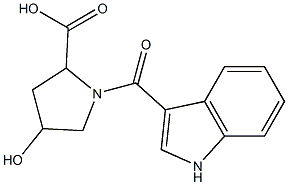 4-hydroxy-1-(1H-indol-3-ylcarbonyl)pyrrolidine-2-carboxylic acid Struktur