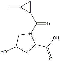 4-hydroxy-1-[(2-methylcyclopropyl)carbonyl]pyrrolidine-2-carboxylic acid Struktur