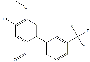 4-hydroxy-5-methoxy-3'-(trifluoromethyl)-1,1'-biphenyl-2-carbaldehyde Struktur