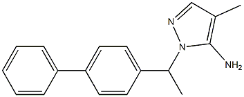 4-methyl-1-[1-(4-phenylphenyl)ethyl]-1H-pyrazol-5-amine Struktur