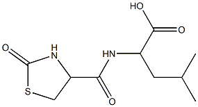 4-methyl-2-[(2-oxo-1,3-thiazolidin-4-yl)formamido]pentanoic acid Struktur