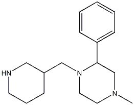 4-methyl-2-phenyl-1-(piperidin-3-ylmethyl)piperazine Struktur