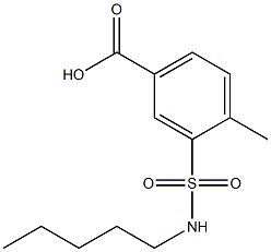 4-methyl-3-(pentylsulfamoyl)benzoic acid Struktur