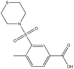 4-methyl-3-(thiomorpholine-4-sulfonyl)benzoic acid Struktur