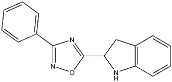 5-(2,3-dihydro-1H-indol-2-yl)-3-phenyl-1,2,4-oxadiazole Struktur