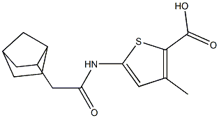 5-(2-{bicyclo[2.2.1]heptan-2-yl}acetamido)-3-methylthiophene-2-carboxylic acid Struktur