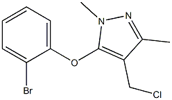 5-(2-bromophenoxy)-4-(chloromethyl)-1,3-dimethyl-1H-pyrazole Struktur