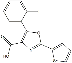 5-(2-iodophenyl)-2-thien-2-yl-1,3-oxazole-4-carboxylic acid Struktur