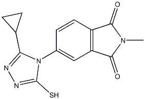 5-(3-cyclopropyl-5-sulfanyl-4H-1,2,4-triazol-4-yl)-2-methyl-2,3-dihydro-1H-isoindole-1,3-dione Struktur