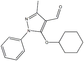 5-(cyclohexyloxy)-3-methyl-1-phenyl-1H-pyrazole-4-carbaldehyde Struktur