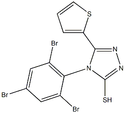 5-(thiophen-2-yl)-4-(2,4,6-tribromophenyl)-4H-1,2,4-triazole-3-thiol Struktur