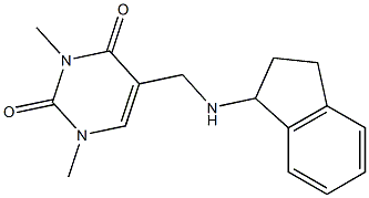 5-[(2,3-dihydro-1H-inden-1-ylamino)methyl]-1,3-dimethyl-1,2,3,4-tetrahydropyrimidine-2,4-dione Struktur