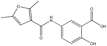 5-[(2,5-dimethyl-3-furoyl)amino]-2-hydroxybenzoic acid Struktur