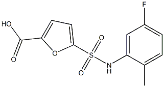 5-[(5-fluoro-2-methylphenyl)sulfamoyl]furan-2-carboxylic acid Struktur