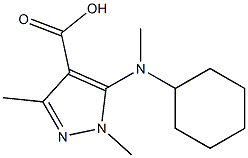 5-[cyclohexyl(methyl)amino]-1,3-dimethyl-1H-pyrazole-4-carboxylic acid Struktur