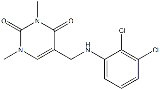 5-{[(2,3-dichlorophenyl)amino]methyl}-1,3-dimethyl-1,2,3,4-tetrahydropyrimidine-2,4-dione Struktur