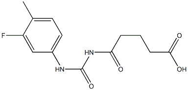 5-{[(3-fluoro-4-methylphenyl)carbamoyl]amino}-5-oxopentanoic acid Struktur