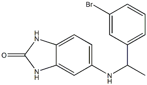 5-{[1-(3-bromophenyl)ethyl]amino}-2,3-dihydro-1H-1,3-benzodiazol-2-one Struktur