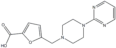 5-{[4-(pyrimidin-2-yl)piperazin-1-yl]methyl}furan-2-carboxylic acid Struktur