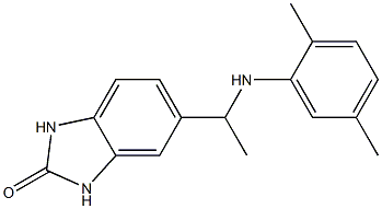 5-{1-[(2,5-dimethylphenyl)amino]ethyl}-2,3-dihydro-1H-1,3-benzodiazol-2-one Struktur