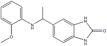 5-{1-[(2-methoxyphenyl)amino]ethyl}-2,3-dihydro-1H-1,3-benzodiazol-2-one Struktur