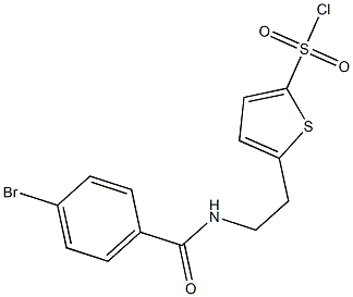 5-{2-[(4-bromophenyl)formamido]ethyl}thiophene-2-sulfonyl chloride Struktur