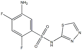 5-amino-2,4-difluoro-N-(1,3,4-thiadiazol-2-yl)benzene-1-sulfonamide Struktur