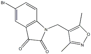 5-bromo-1-[(3,5-dimethyl-1,2-oxazol-4-yl)methyl]-2,3-dihydro-1H-indole-2,3-dione Struktur