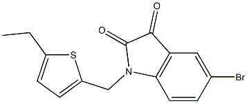 5-bromo-1-[(5-ethylthiophen-2-yl)methyl]-2,3-dihydro-1H-indole-2,3-dione Struktur