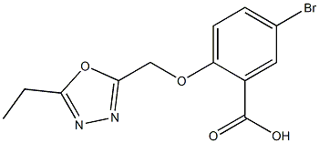 5-bromo-2-[(5-ethyl-1,3,4-oxadiazol-2-yl)methoxy]benzoic acid Struktur