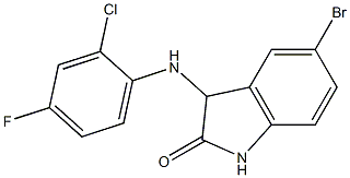 5-bromo-3-[(2-chloro-4-fluorophenyl)amino]-2,3-dihydro-1H-indol-2-one Struktur