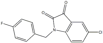 5-chloro-1-[(4-fluorophenyl)methyl]-2,3-dihydro-1H-indole-2,3-dione Struktur