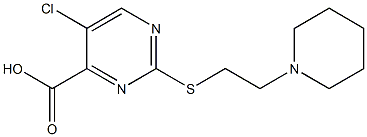 5-chloro-2-[(2-piperidin-1-ylethyl)thio]pyrimidine-4-carboxylic acid Struktur